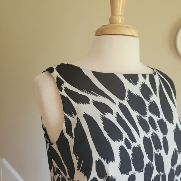 Animal Print Sleeveless Cocktail Sheath Dress By AB Studio.Size 10 - Picture 4 of 11